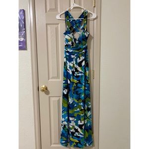 Blue Patterned cris-cross dress